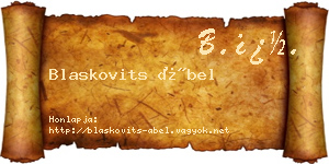Blaskovits Ábel névjegykártya